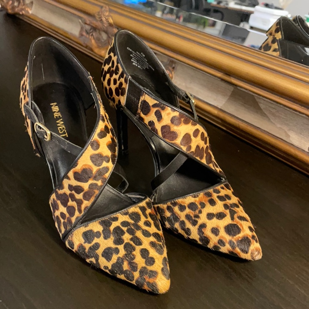 Leopard pattern Nine West heels (10cm)